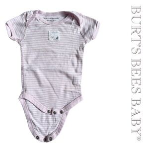 Burt's Bees Baby | Pink and White Stripe Bodysuit | Size 3-6 Months